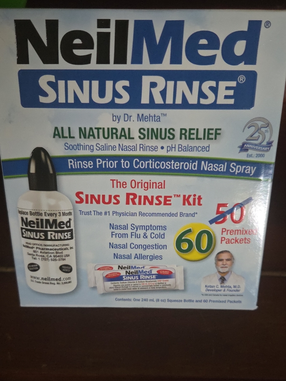 Sinus Rinse All Natural Sinus Relief Kit - White/Blue